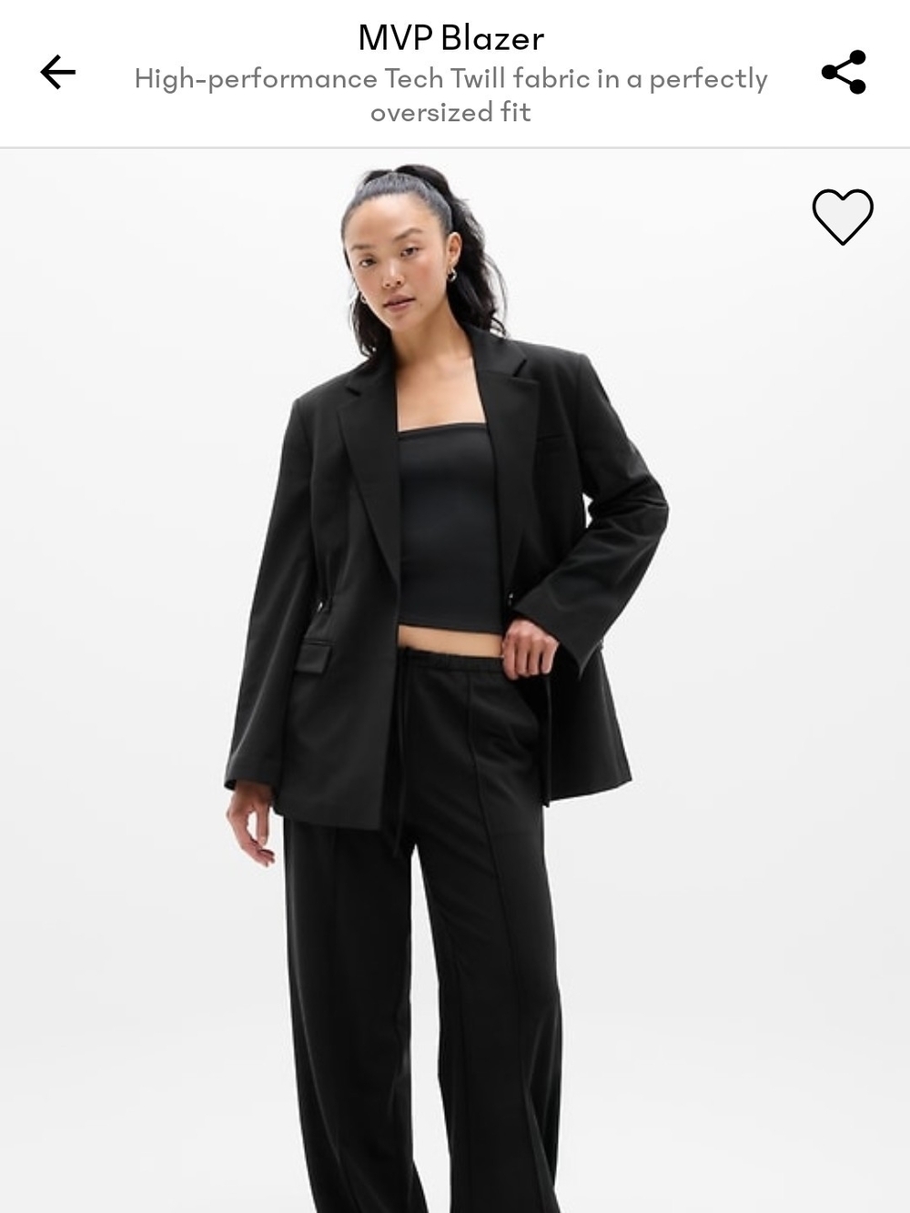 NWT Athleta Oversized Black Blazer